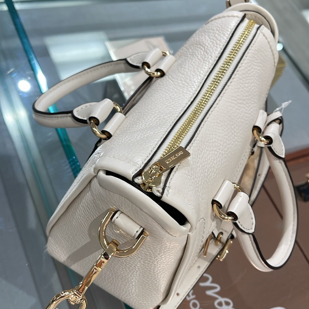 Michael Kors Carine Extra-Small Pebbled Leather Satchel Crossbody 
Lt Cream 
NWT - Picture 6 of 16
